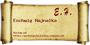 Eschwig Hajnalka névjegykártya